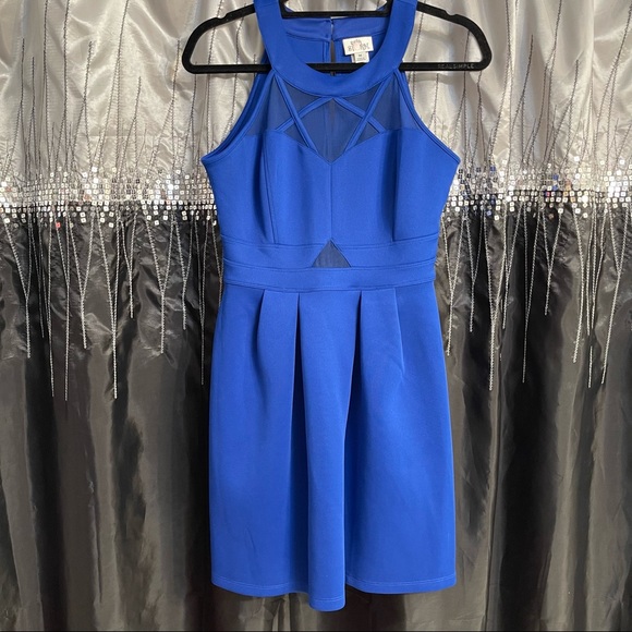 Sweet Storm Dresses & Skirts - Sweet Storm Royal Blue Dress With Mesh Cutouts Size M